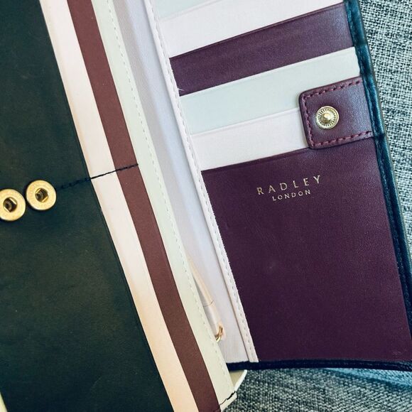 Radley London Leather Dog Maroon Color Block Wallet - Picture 7 of 7